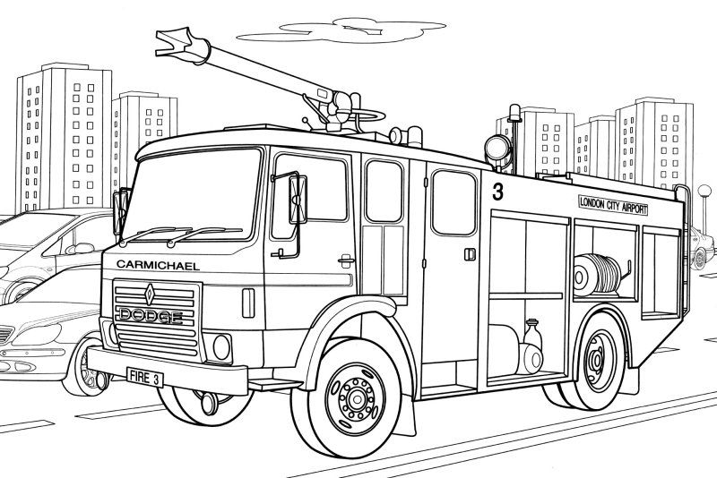 Раскраска пожарная машина