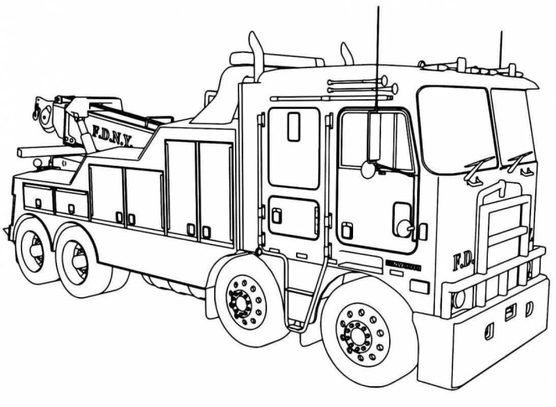 Пожарная машина раскраска для детей
