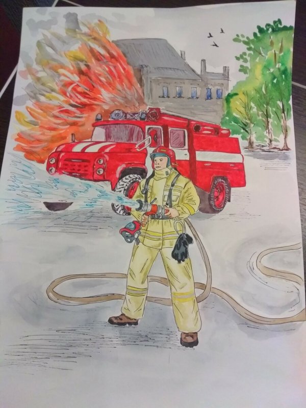 Рисунки на пожарную тематику