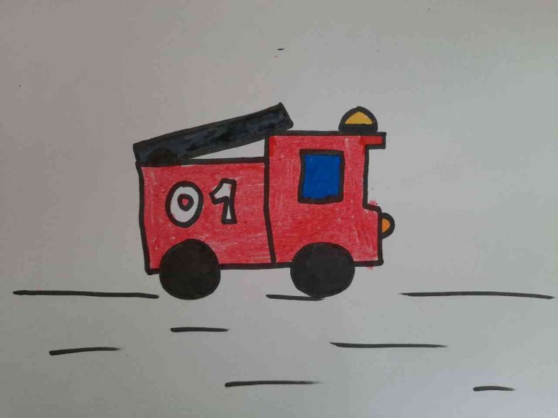 Рисование пожарной машины во 2мл.гр.