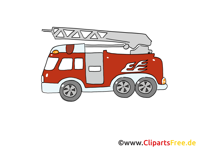 Пожарная машина рисунок на белом фоне