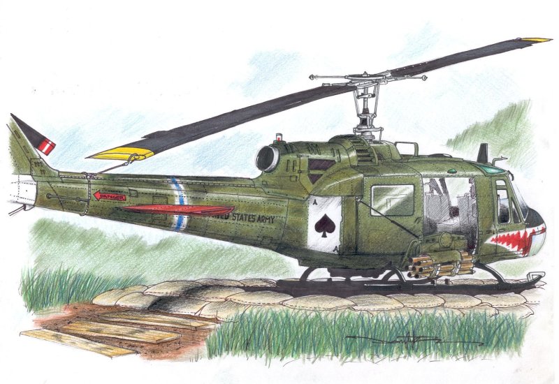 Вертолет uh-1 Хьюи во Вьетнаме