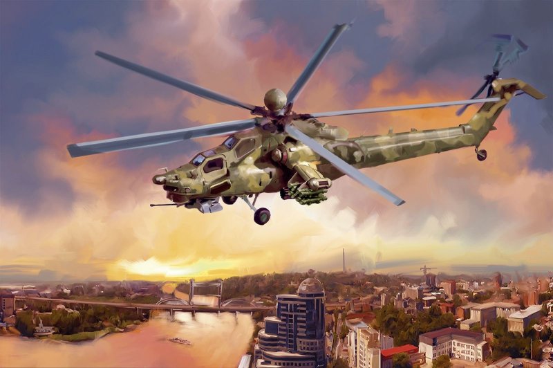 Военный вертолет ми-28 арт