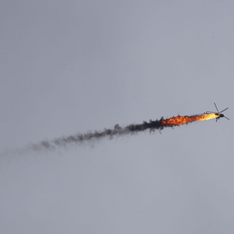 Вертолет взорвался