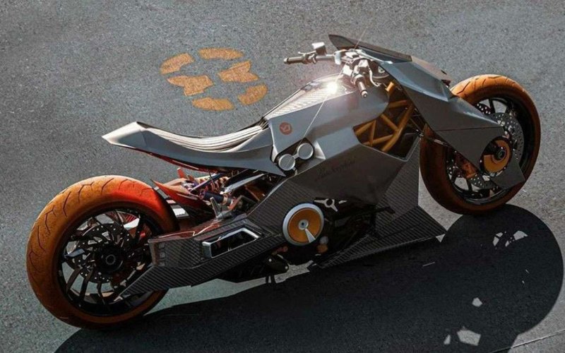 Мотоцикл Lamborghini v4 1000 caramelo