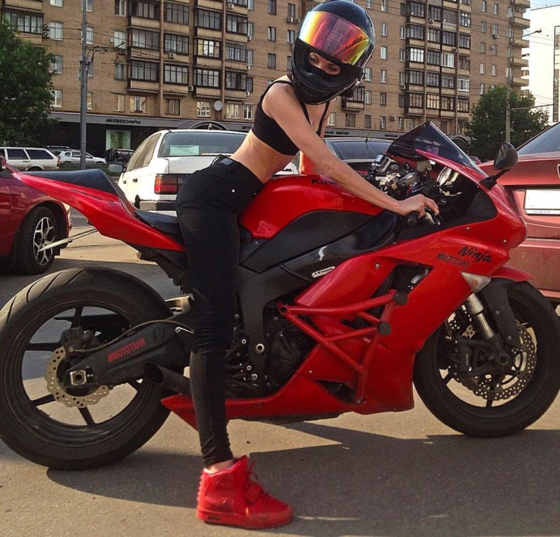 Озолина Таня мототаня мотоцикл Kawasaki