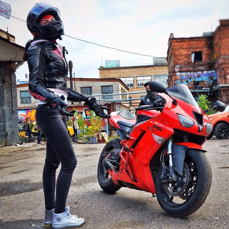 Озолина Таня мототаня мотоцикл Kawasaki