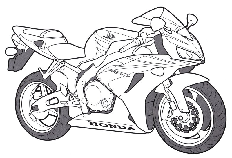 Раскраска мотоцикл Honda cbr1000rr