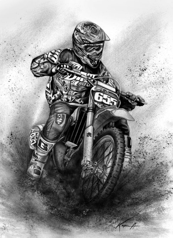 Тату кроссовый мотоцикл