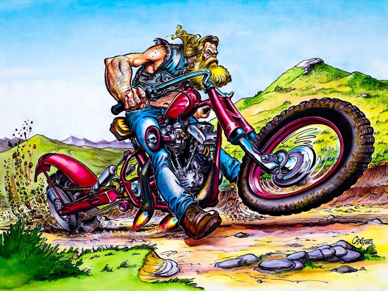 Дэвид Манн рисунки про байкеров