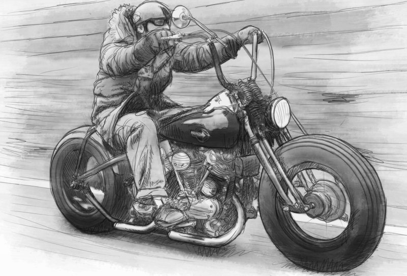 Байкер рисунок