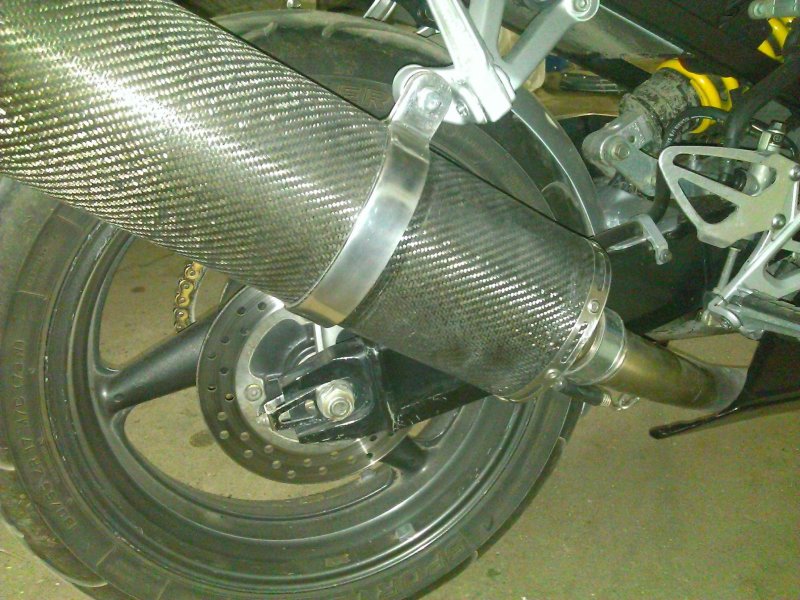 Выхлопная система на мотоцикле сзади