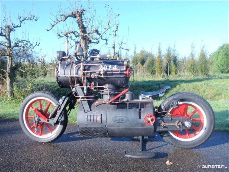 Мотоцикл на паровой тяге черная Жемчужина