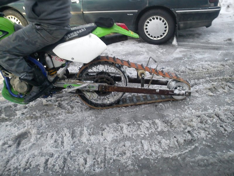 Снегоход из мопеда Альфа 110 кубов