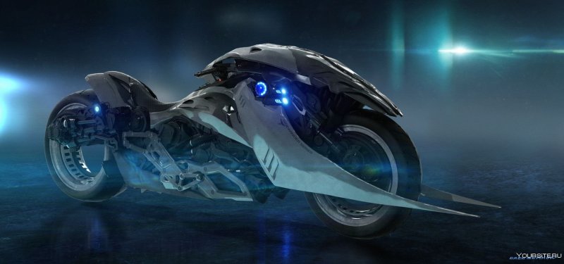Cyberpunk летающий мотоцикл
