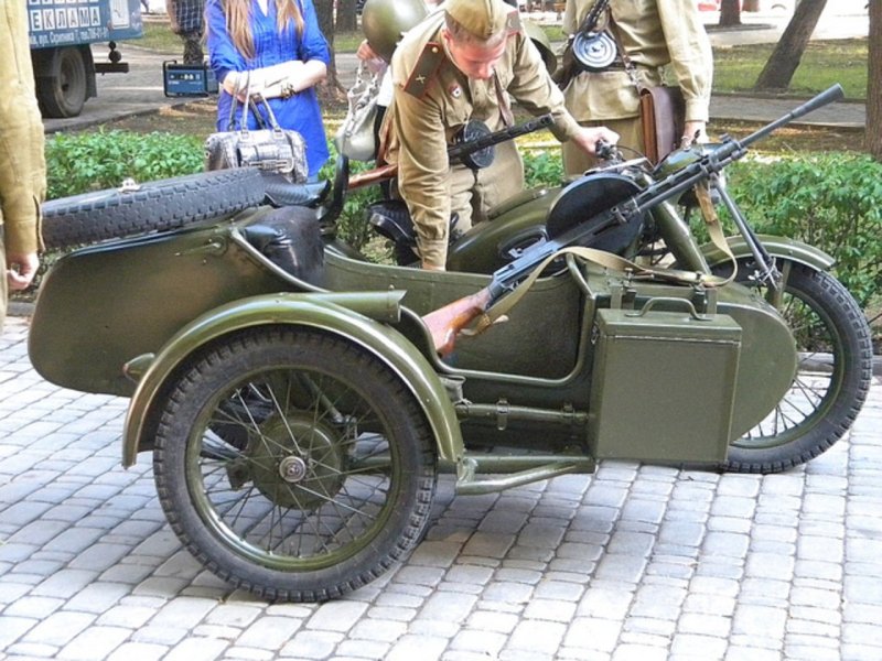 Мотоцикл РККА м72 с коляской