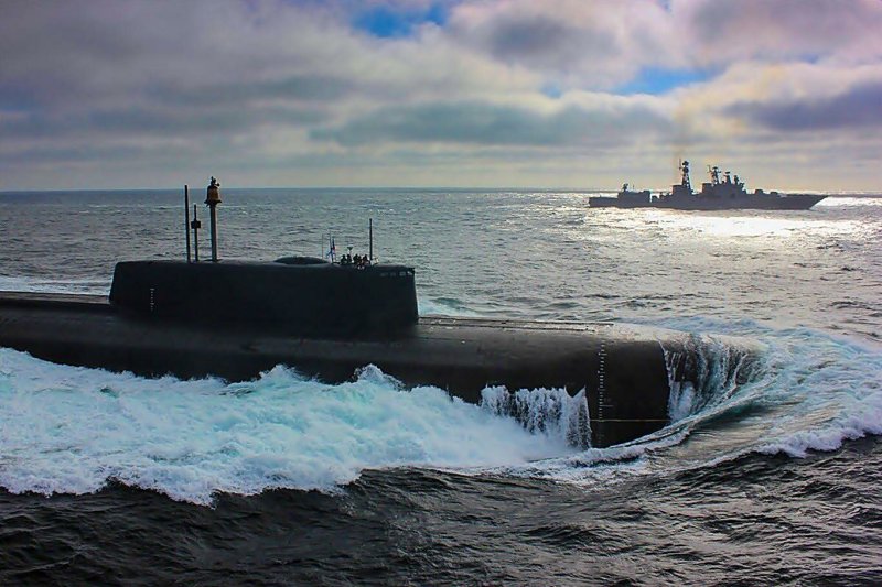 Подводная лодка в Баренцевом море