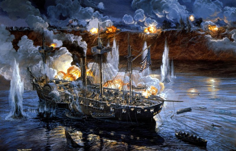 Картина парусник пираты Морское сражение