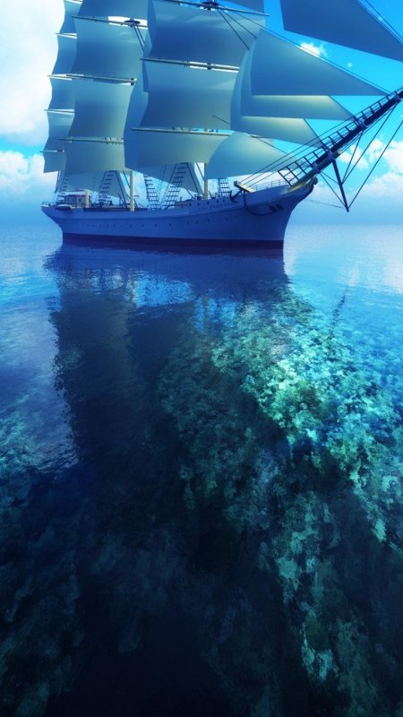 Парусник в море