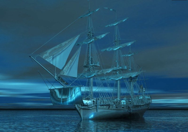 Корабль в море