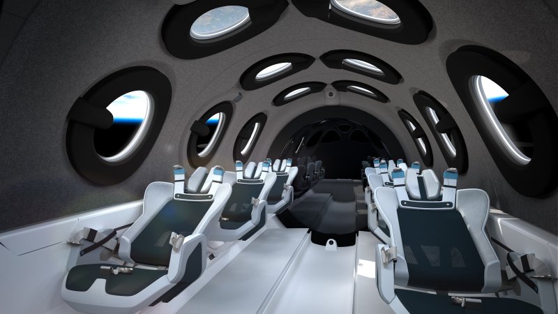 Интерьер космолета Virgin Galactic – SPACESHIPTWO