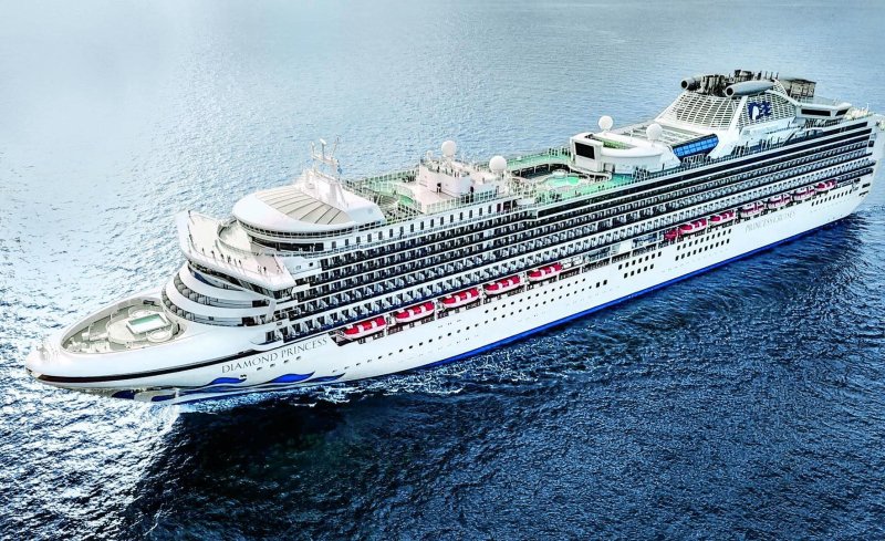 Diamond Princess корабль на белом фоне