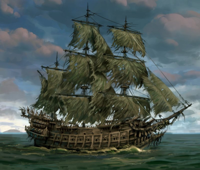 Летучий голландец корабль пираты Карибского моря
