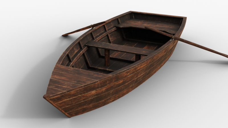 Лодка 3d модель Blender