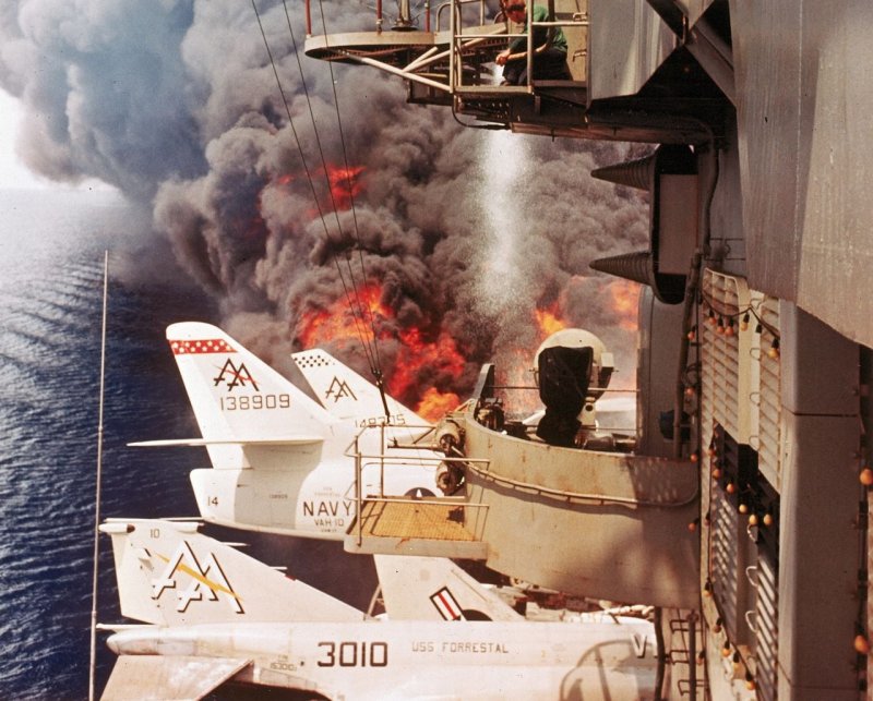 USS Forrestal Fire