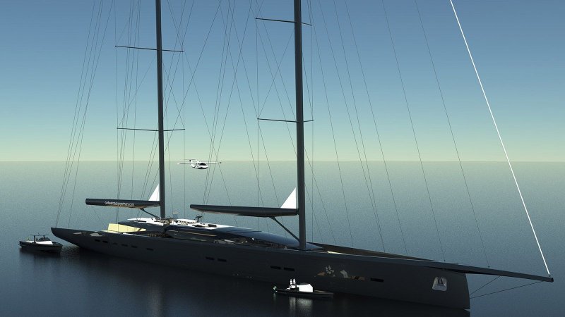 Shaun Carkeek Designs 91m Sailing Yacht Concept c300