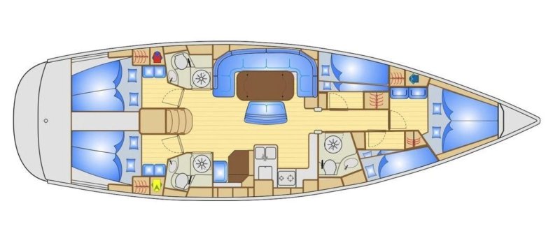 «Bavaria 50» яхта планировка