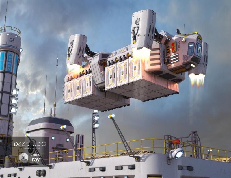 Космический грузовой корабль Sci Fi