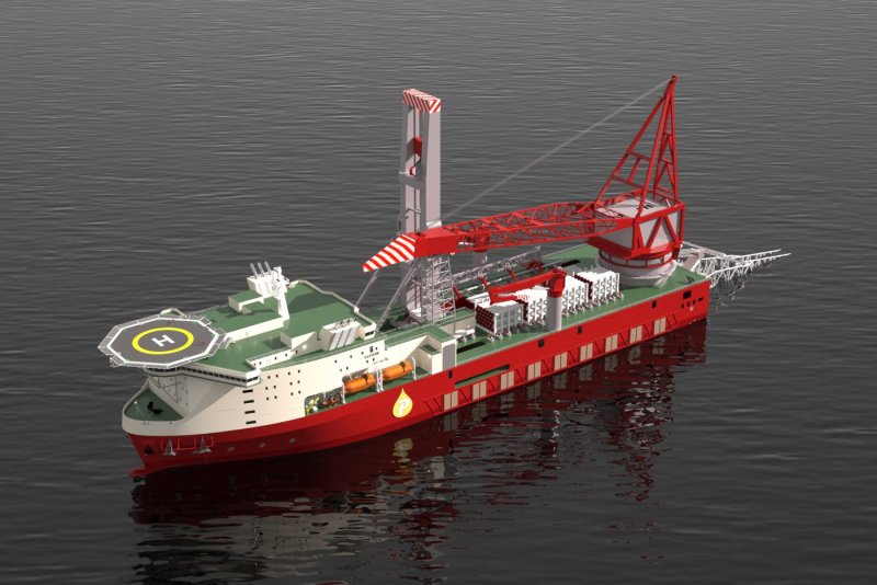 Трубоукладочное судно 3d