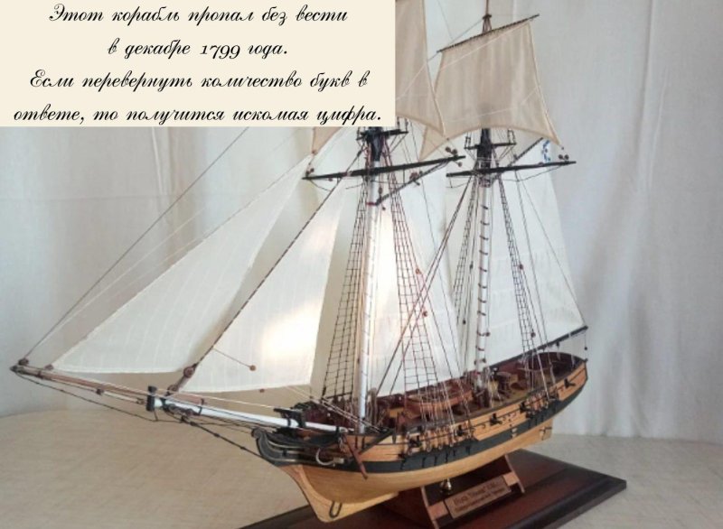 Шхуна Полоцк модель