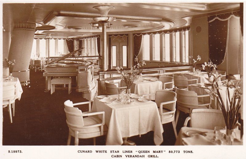 Лайнер Queen Mary 1936 интерьер