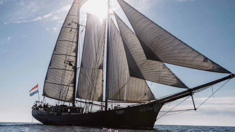 Schooner with Green Sails Art
