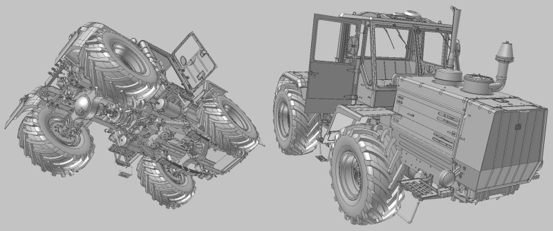 Чертеж трактора т-150