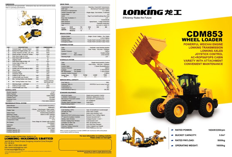 Фронтальный погрузчик Lonking zl50nc