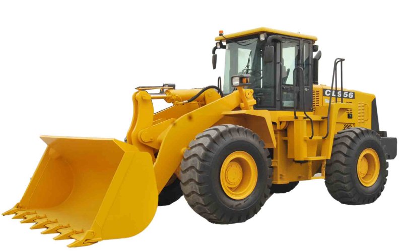 Трактор желтый с ковшом настоящий JCB