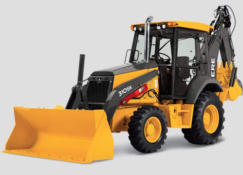 Трактор погрузчик желтый JCB