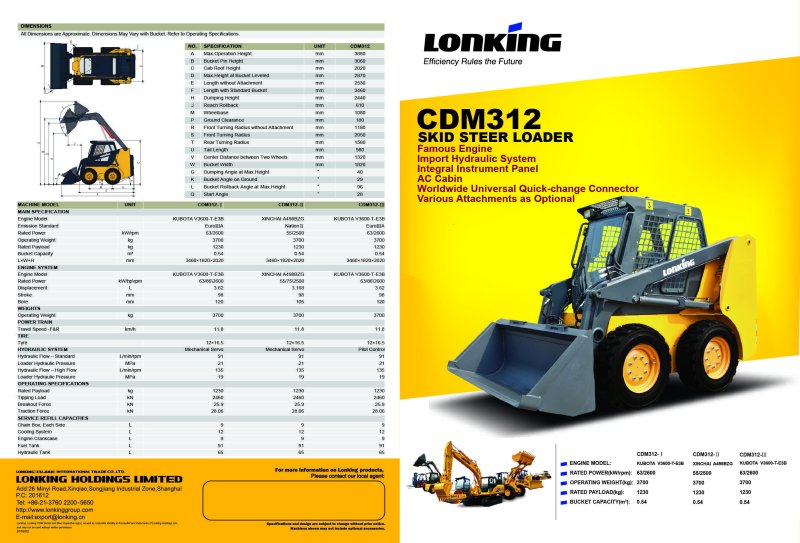Погрузчик малогабаритный Lonking, cdm312