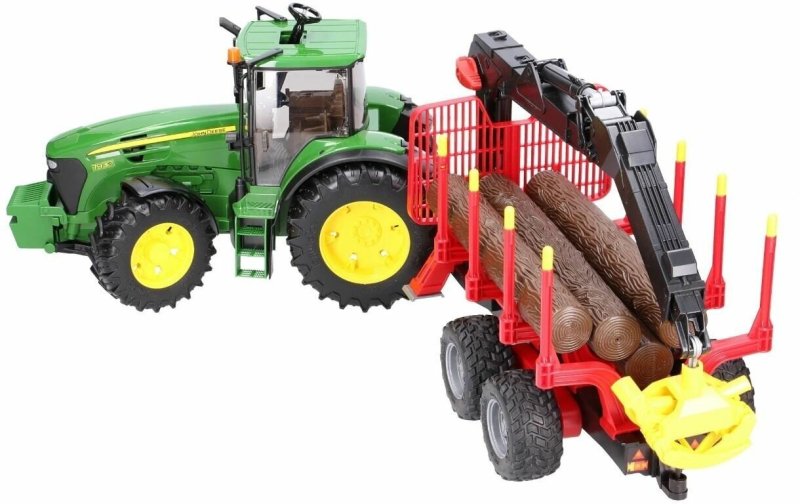 Bruder трактор с погрузчиком и прицепом John Deere 7930