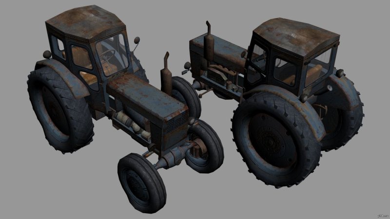 3д модель трактора т-150