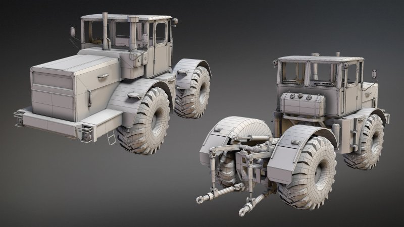 3д модель трактора т-150