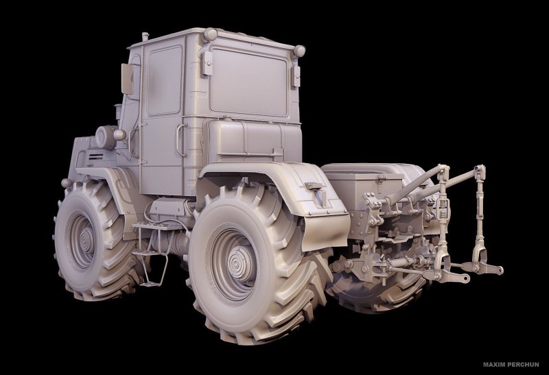 3д модель трактора т-150