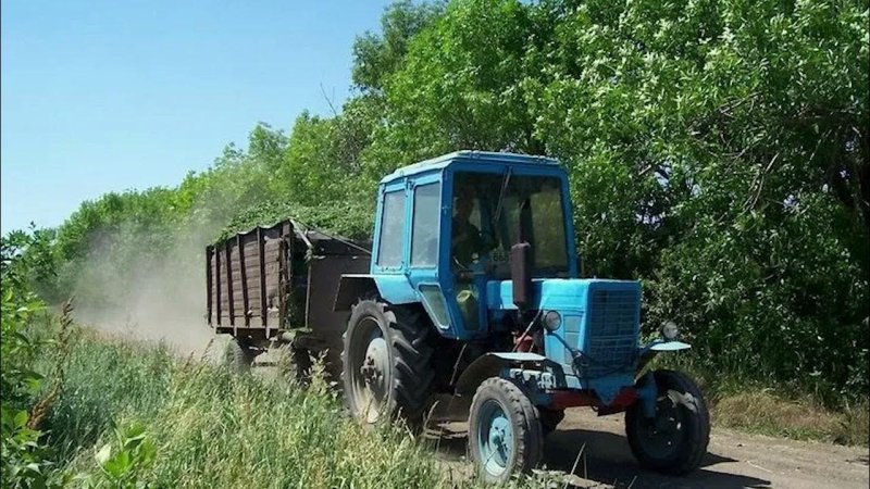 Трактор МТЗ 80 С прицепом