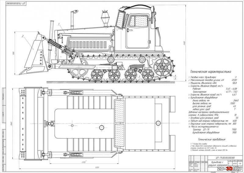 Габариты ДТ-75 трактор