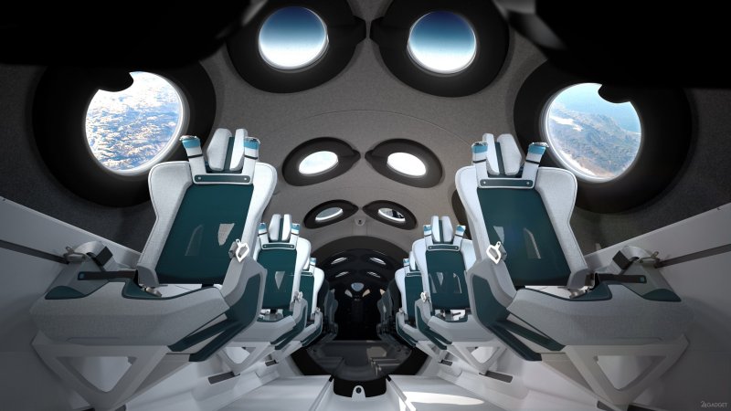 Интерьер космолета Virgin Galactic – SPACESHIPTWO