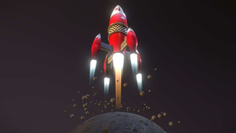 Космическая ракета 3d