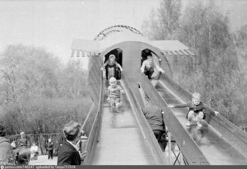 Аттракционы в Таврическом саду СССР